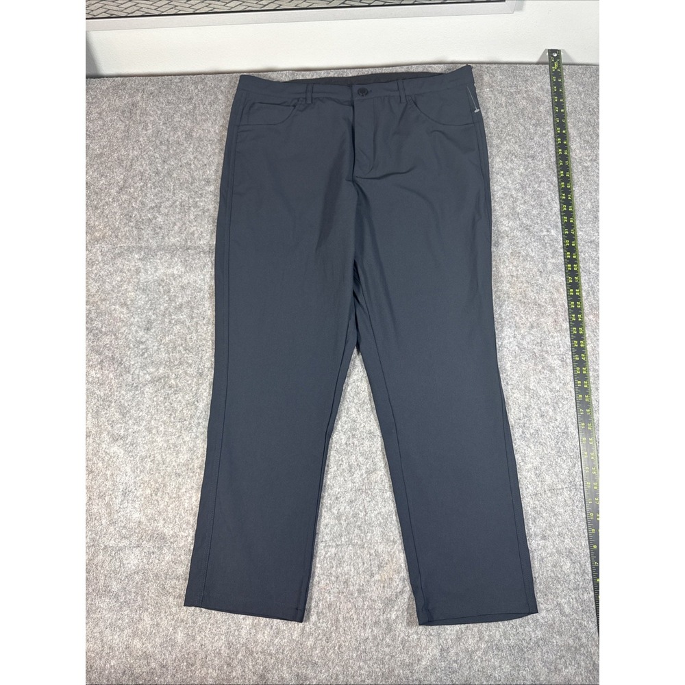 Quiksilver Slim Fit Golf Pants Mens 38x30 Flat Front Stretch Chino Gray Woven